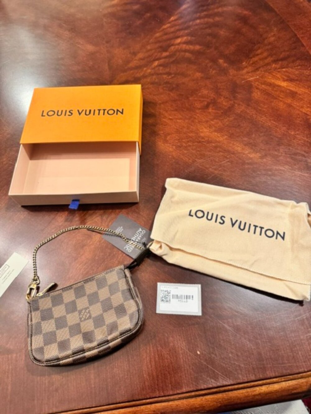 Louis Vuitton Mini Pochette bag in Damier Ebene - New in box! - Picture 11 of 12